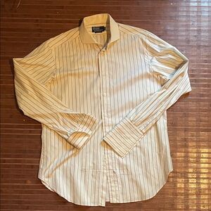 Polo Ralph Lauren Men's Cream Striped Dress Shirt